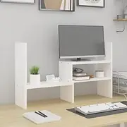 Wooden Monitor Stand, Adjustable Length, Computer Screen Riser Stand for Desktop, Minimalist Design, (39-72) x 17 x 43 cm, Solid Wood Pine
