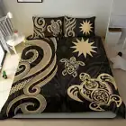Nauru Bedding Gold Tentacle Turtle Doona/Duvet Cover Set Double King Gift