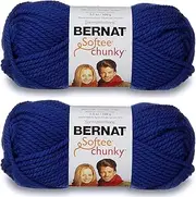 2-Pack - Bernat Softee Chunky Yarn, Royal Blue, Single Ball