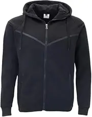 [FIL] Men's Fleece Zip up Hoodie Sweater Jacket Reflective Stripe Zipped Pockets