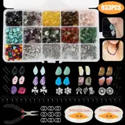 933x Jewelry Making Kit Natural Stone Chip Beads Irregular Gemstone DIY Bracelet
