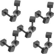 [VALICLUD] 10pcs Dumbbell Earrings Fake Earring Men Earrings Small Dangle Earrings Mens Earrings Earrings Dumbells Earrings for Men Dumbbells Studs for Men Titanium Steel Black