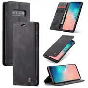 CaseMe Samsung Galaxy S10 Classic Leather Folio Case Cover G973 Skin [Black]