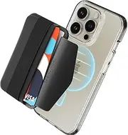 Sinjimoru Magnetic Wallet for iPhone 16/15/14/13/12 Series, Soft Wool Band Grip, Compatible with MagSafe Wallet, Phone Grip Wallet, M-Band Black