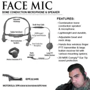 Earphone Connection FACE MIC Bone Conduction Headset for Motorola APX XPR Radios