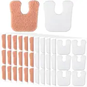 Newcotte 120 Pcs Callus Cushions U Shaped Callus Pads for Bottom of Foot Felt Calloused Feet Remover Pads Soft Foot Callus Pads Pain Relief Foot Cushion for Men and Women, Beige and White