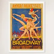 Galrie Broadway Anvers Palace Vintage Art Deco Poster Timeless New York City Elegance, White Frame, A3 30 x 42cm (12 x 16inch)