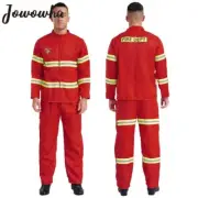 New Mens Fireman Uniform Halloween Themed Party Firefighter Cosplay Costume
