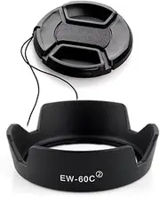 EW-60C Lens Hood & 58mm Lens Cap Compatible for Canon T8i T7i 4000D Camera kit EF-S 18-55mm f/3.5-5.6 Lens (2 Pack)