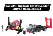 Tomica 1/64 Isuzu Elf ADVAN Safety Loader + Diorama Car Lift Civic Type R Set JP
