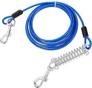 COMPUKAS Dog Tie Out Cable with Swivel Snap Hook Heavy Duty Dog Runner Leash for Shock Absorbing Design Durable and Reliable Pet Cable