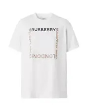 Burberry - T-Shirt - White Cotton Jersey - Beige Horseferry Logo - M New&Tag