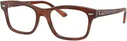 Ray-Ban RX5383F Mr BuRBank Low Bridge Fit Rectangular Prescription Eyeglass Frames, Havana Opal Brown/Demo Lens, 54 mm, Havana Opal Brown/Demo Lens, 54 mm