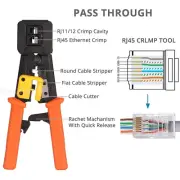 Heavy Duty EZ RJ45 Crimper Ethernet Crimping Tool End Pass Through RJ11 12 Plier