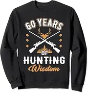 [X.Style] 60 Years of Hunting Wisdom Hunt 60th Birthday Hunter Sweatshirt ds631 Sweater (S) Black