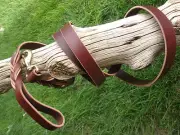 LEATHER DOG LEASH, 1" X 36", SOLID BRASS SNAP, HAND MADE BY DON WILLETT IN USA