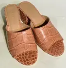 NIB J Crew Croc Heeled Open Toe Slide Sandals H7337