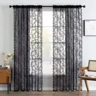 1X Lace Sheer Curtains Eyelet Floral Sheer Net Voile Window Curtain Pair Bedroom