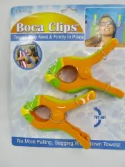 Boca Clips Beach Towel Holders Set of 2 Fish Clamps Pool Beach Chair