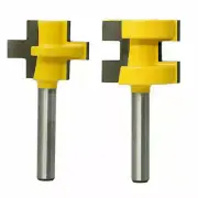 2pc/set 3T T-type 1/4 Inch Shank Tongue Groove Router Bit Tenon Cutter Tool