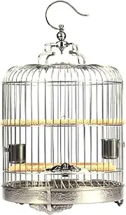 Birdcage Stainless Steel Jade Bird Cage Round Cage Stainless Steel Bird Cage Embroidered Eye Cage Oriole Cage Bird Cage Accessories Bath Cage Parrot Bird Cage