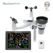 "10.2"" Solar-Powered Weather Station with Seven-in-One Outdoor Sensor Monitors Multiple Temperature and Humidity Channels"