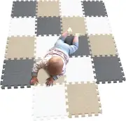 18 Pieces Puzzle Soft Play Mats For Baby, Interlocking Foam Floor Tiles For Kid