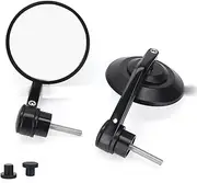 For KAWASAKI Z900RS Cafe 2018-2023 Handlebar End Mirrors Motorcycle Accessories Left Right Rearview Lens Glass Motorcycle Rearview Mirror(Black)
