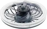 Oimzzr Ceiling Fan Light Bedroom Home E27 Fan Light with Remote Control and Brightn Adjustable Green Dark Green housing