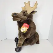 Folkmanis Folktails Moose Hand Puppet Full Body Brown Plush Realistic Large 20"