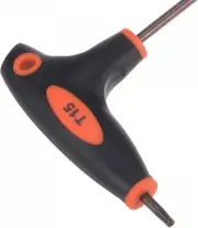 T15 Anti Tamper Proof Torx Key T-Handle Dual End Wrench, S2 Steel