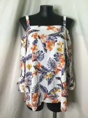 AUTOGRAPH COLOR FLORAL PRINT COLD SHOULDER TOP-SIZE 26-NEW REDUCED $