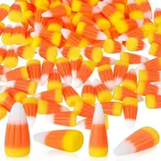 50Pcs Halloween Resin Candy Corn Artificial 3D Candy Corn Bead Fall Faux Corn Scrapbooking Embellis As Shown