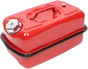 Metal Petrol Can Gasoline Tank Horizontal Oil Drum Versatile Red for Boat Trailers Steel Plate Good Sealing Container, 10L