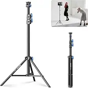 [NEEWER] 28"-61"/72-155cm Photography Light Stand with 180° & 360° Adjustable Head, Aluminum Portable Video Tripod Stand with 1/4" Screw & Cold Shoe for LED Ring Light, Flash, Mic, ST155A