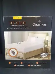 Beautyrest Cool Touch Heated Mattress Pad with Five Heat Settings Twin White New