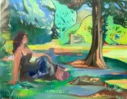 Impressionism Woman Figure Landscape Monet Oil On Canvas 2025 30x24 Original