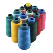 12 Color Sewing Machine Thread 40S/2 2500 Yard Per Overlock Cone Polyester Se...