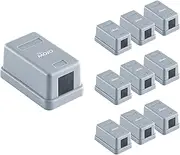 Tecmojo Keystone Jack Surface Mount Box with 1 Port in Gray, 10-Pack