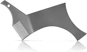 Beard Shaper Stencil Stainl Steel Beard Shaping & Styling Tool for Perfect Line Up & Edging Works with Beard Trimmer Or R for Beard & Facial Hair Silver