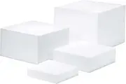 Perfk 4 Pieces Buffet Riser Dessert Table Display Set Space Saving Acrylic Cube Display Nesting Risers for Candy Food Parties