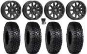 Valor V02 15" Wheels Black 30" Intersect Tires Honda Pioneer 1000 / Talon
