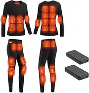 [IMYOGI] Cozy Heated Thermal Underwears for Women, 3 Gear Temperature Battery Powered Heating Base Layer for Skiing, Hunting
