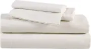 Eddie Bauer - Full Sheets, Cotton Flannel Bedding Set, Brushed Full, Ivory