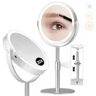 20X Lighted Magnifying Makeup Mirror with Height Adjustable Stand, Double Sid...
