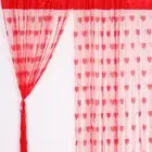 Sheer Drape Easy Care Home Decor Window Door Heart String Curtains Eye-catching