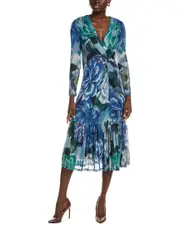 Maison Tara Printed Mesh Midi Dress
