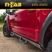 Ford F-150 Crew Cab Length Side Steps Nerf Steps, Black | N-Fab EPYX