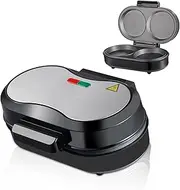 Double Pie Maker, Twin Deep-Fill Pie Machine, 850W Double Pancake Maker, 2 Non-Stick Pancake Moulds for Pancakes, Cookies, Eggs, Arepas & Breakfast Sandwiches
