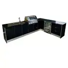 New Alfresco Kitchen L-Shaped Outdoor Kitchen with Beefeater Signature 3000E 4bu